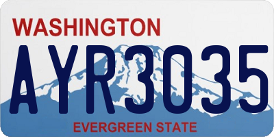 WA license plate AYR3035