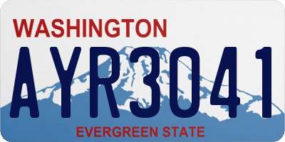 WA license plate AYR3041