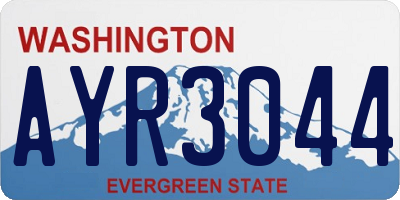 WA license plate AYR3044