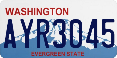 WA license plate AYR3045