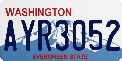 WA license plate AYR3052