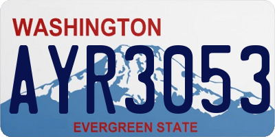WA license plate AYR3053