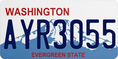WA license plate AYR3055