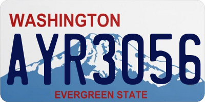 WA license plate AYR3056