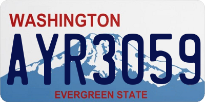 WA license plate AYR3059