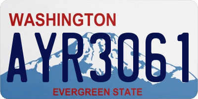 WA license plate AYR3061