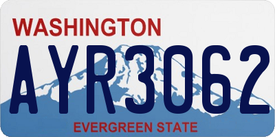 WA license plate AYR3062