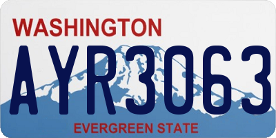 WA license plate AYR3063
