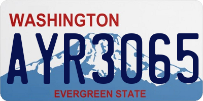 WA license plate AYR3065
