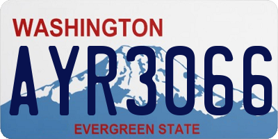 WA license plate AYR3066