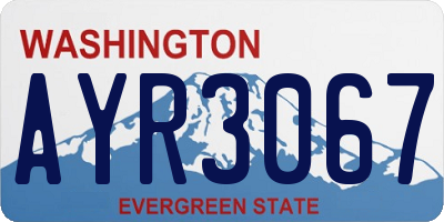 WA license plate AYR3067