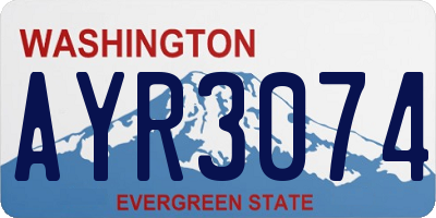 WA license plate AYR3074