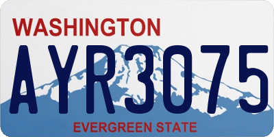 WA license plate AYR3075
