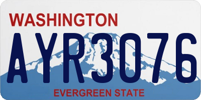 WA license plate AYR3076