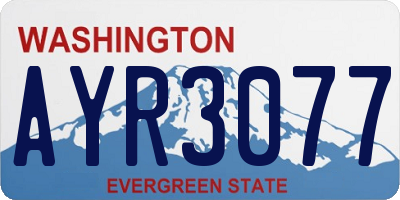 WA license plate AYR3077