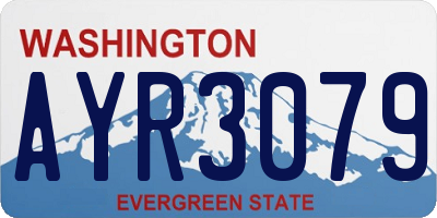 WA license plate AYR3079