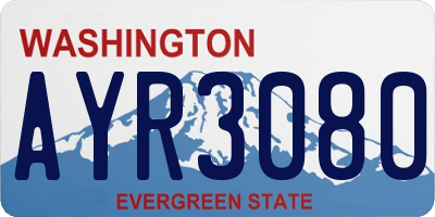 WA license plate AYR3080