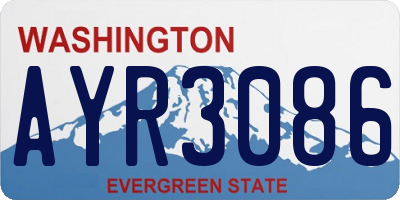 WA license plate AYR3086