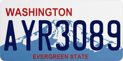 WA license plate AYR3089