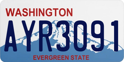 WA license plate AYR3091