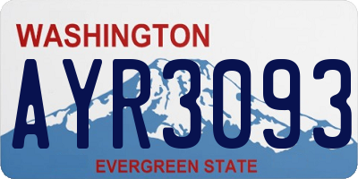 WA license plate AYR3093
