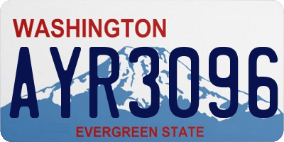 WA license plate AYR3096