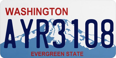WA license plate AYR3108