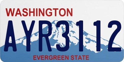 WA license plate AYR3112