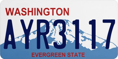 WA license plate AYR3117