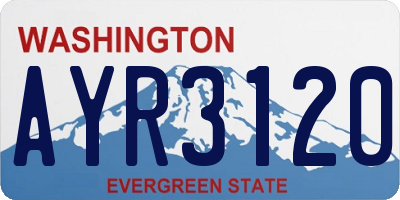 WA license plate AYR3120