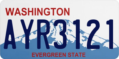 WA license plate AYR3121