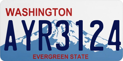 WA license plate AYR3124