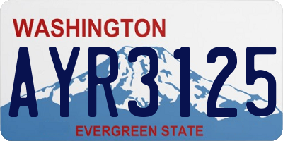WA license plate AYR3125