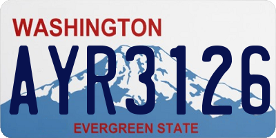 WA license plate AYR3126