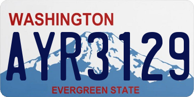 WA license plate AYR3129