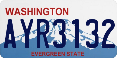 WA license plate AYR3132