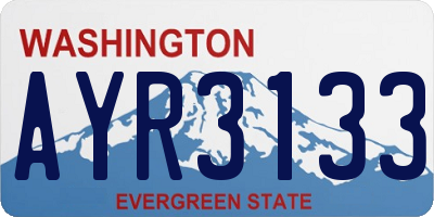 WA license plate AYR3133