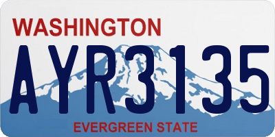 WA license plate AYR3135