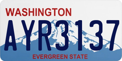 WA license plate AYR3137