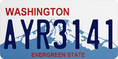 WA license plate AYR3141