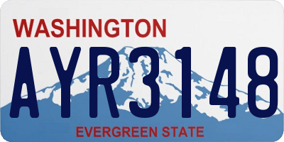 WA license plate AYR3148