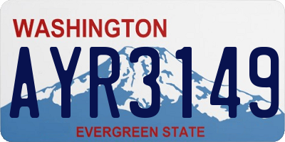 WA license plate AYR3149