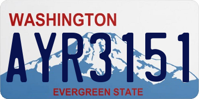 WA license plate AYR3151