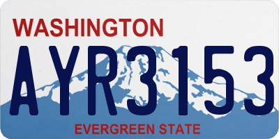 WA license plate AYR3153