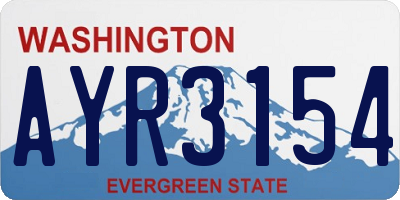 WA license plate AYR3154