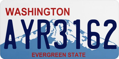 WA license plate AYR3162