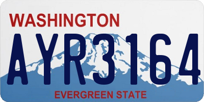 WA license plate AYR3164