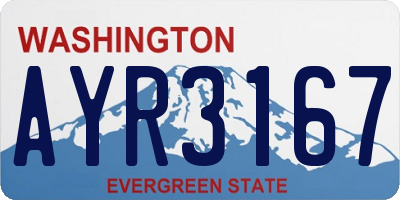 WA license plate AYR3167