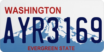 WA license plate AYR3169