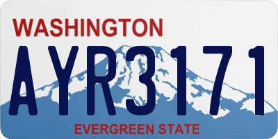 WA license plate AYR3171